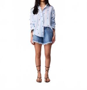 NEW THEO THE LABEL echo pearly shirt in astral